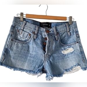 Calvin Rucker denim cut offs 'love me' shorts, size 26